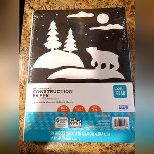 Pack of 150 sheets black and white construction paper by penGEAR.